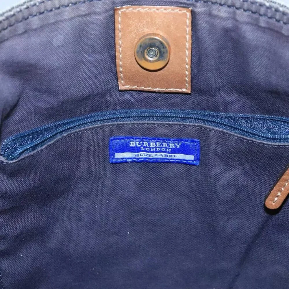 BURBERRY Blue Label Shoulder Bag Denim Black - Picture 10 of 16